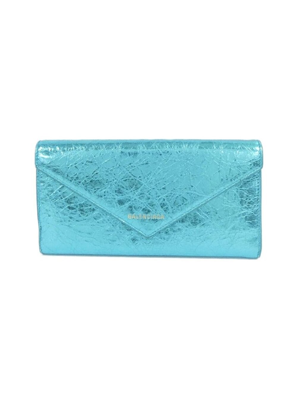 Balenciaga Paper Money Zip Around Metallic Effect Wallet